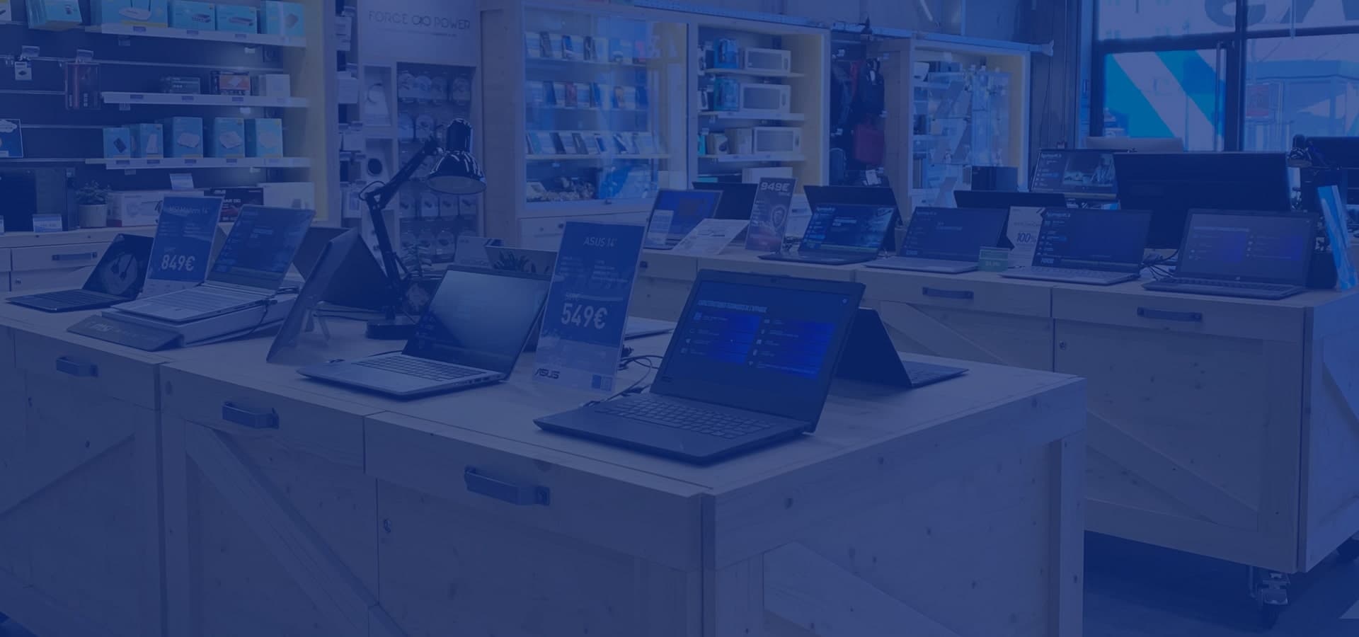 L'espace de vente et l'atelier de réparation d'une boutique NumeriK's